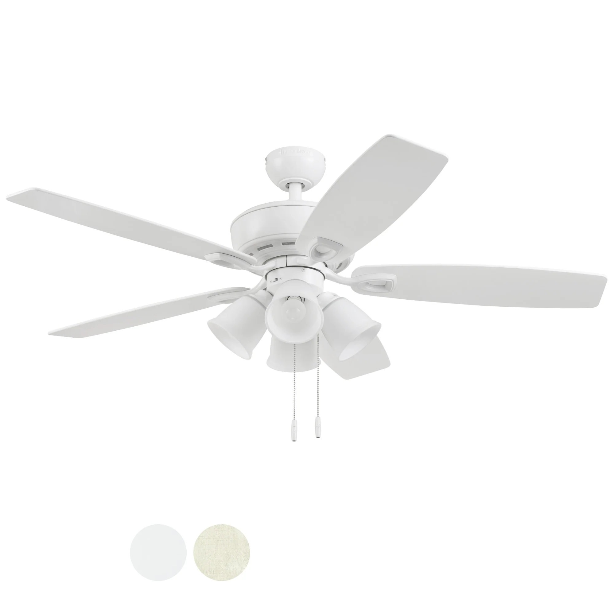 Harbor Breeze Notus 52-in White LED Indoor Ceiling Fan with Light Kit (5-Blade) - Image 6