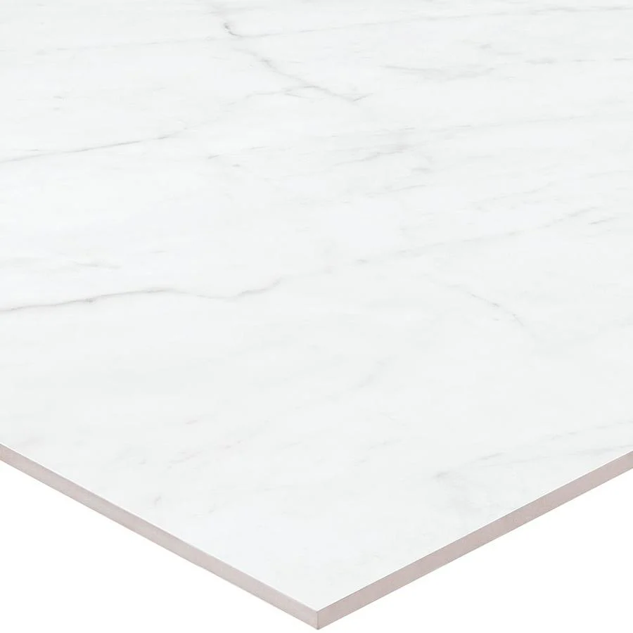 Satori Carrara Domani Polished 24-in x 24-in Polished Porcelain Marble Look Floor Tile