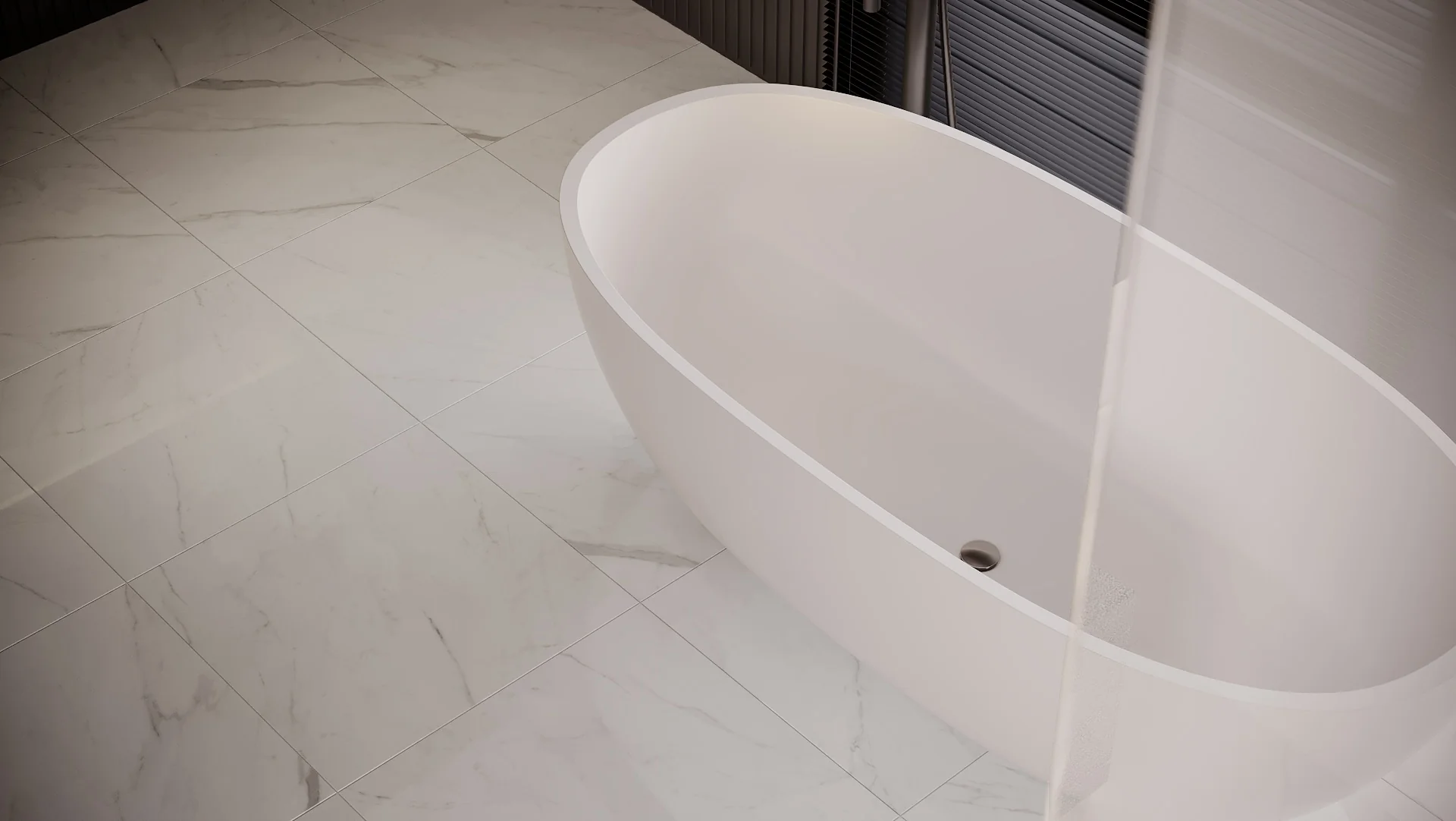 Satori Carrara Domani Polished 24-in x 24-in Polished Porcelain Marble Look Floor Tile - Image 12