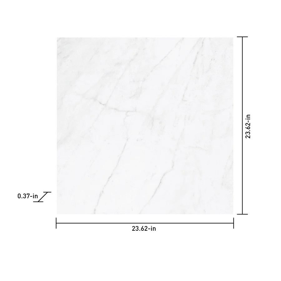 Satori Carrara Domani Polished 24-in x 24-in Polished Porcelain Marble Look Floor Tile - Image 8