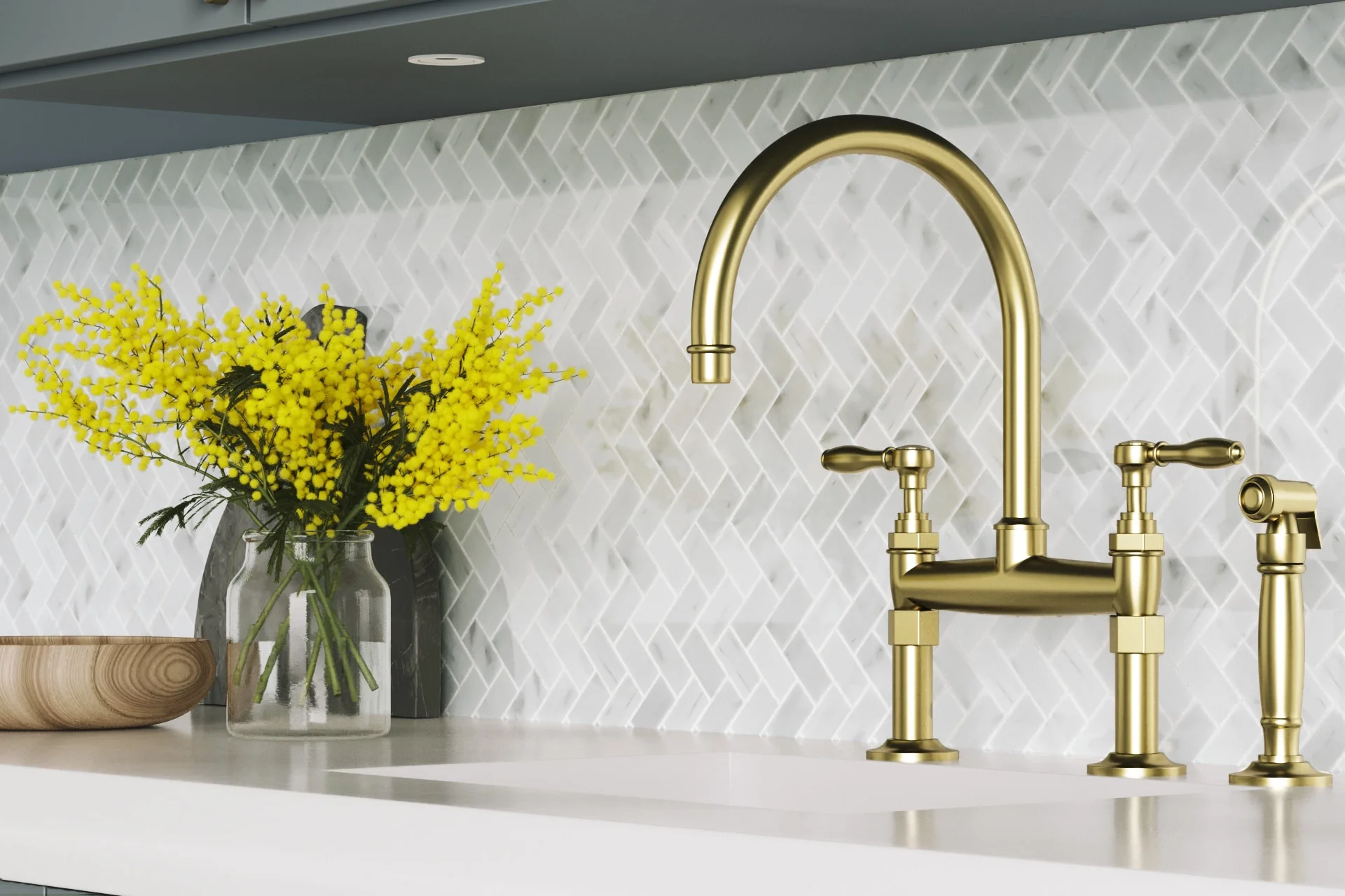 Satori Bianco Polished 11-in x 12-in Natural Marble Herringbone Mosaic Wall Tile (0.9-sq ft Sheet) - Image 11