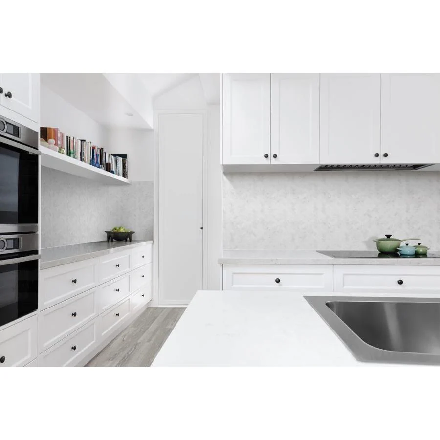 Satori Bianco Polished 11-in x 12-in Natural Marble Herringbone Mosaic Wall Tile (0.9-sq ft Sheet) - Image 4