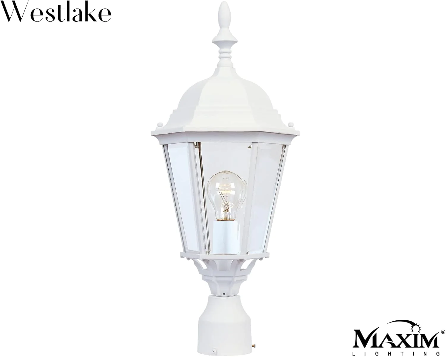 Maxim Lighting Westlake 60-Watt 21-in White Traditional Post Light - Image 3