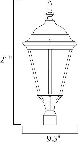 Maxim Lighting Westlake 60-Watt 21-in White Traditional Post Light - Image 4