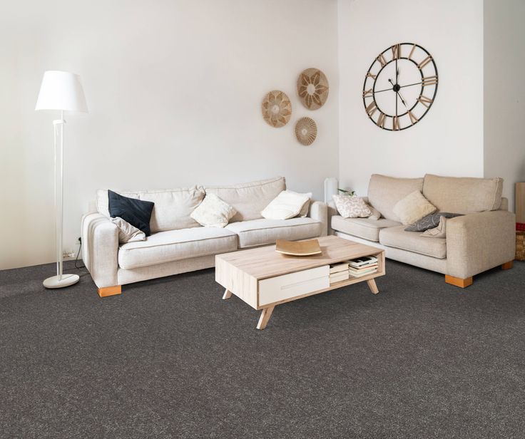 STAINMASTER Essentials Blue Diamonds I 15-ft Iron Textured Carpet (Indoor) - Image 4