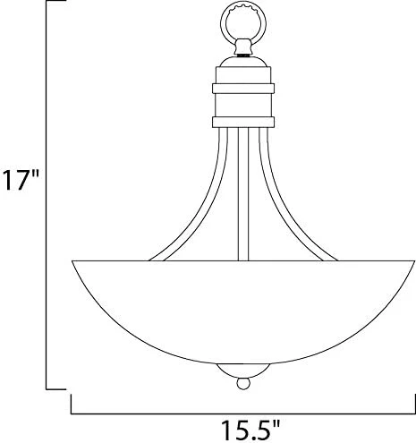 Maxim Lighting Logan Satin Nickel Frosted Glass 3-Light Inverted Bowl Pendant, 15.5" Wide - Image 2