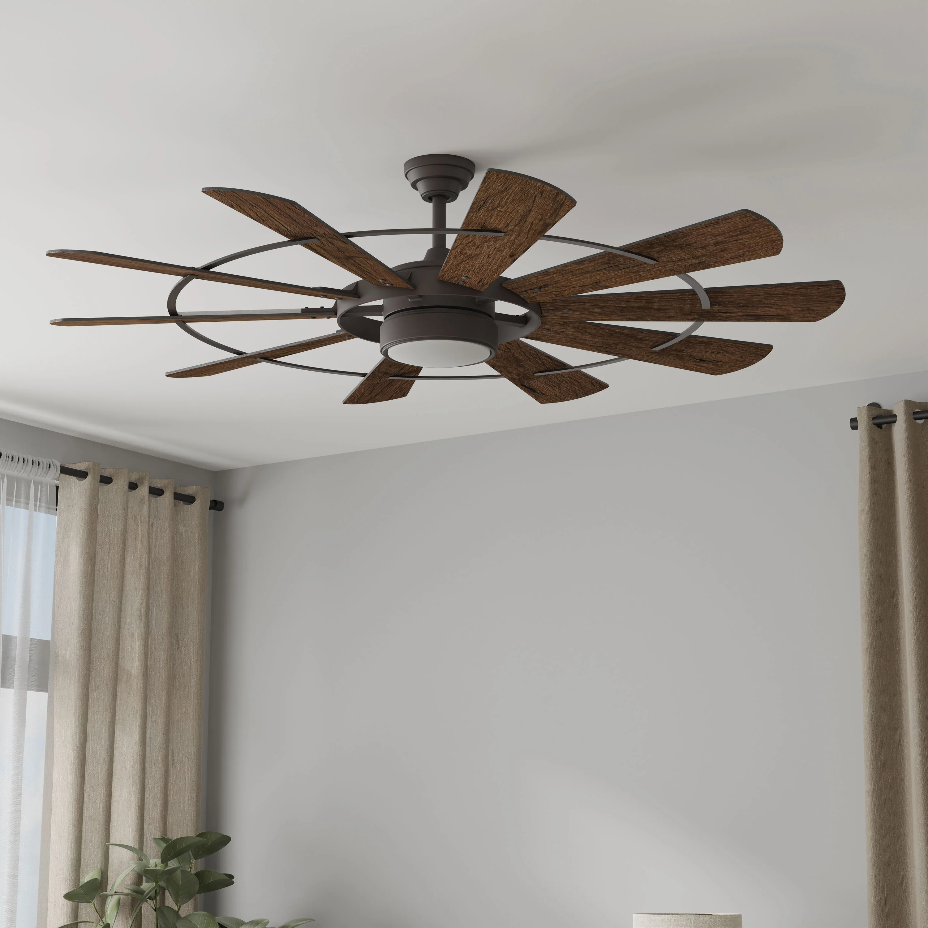 Harbor Breeze Henderson 60-in Bronze LED Indoor Ceiling Fan with Remote (10-Blade) - Image 10