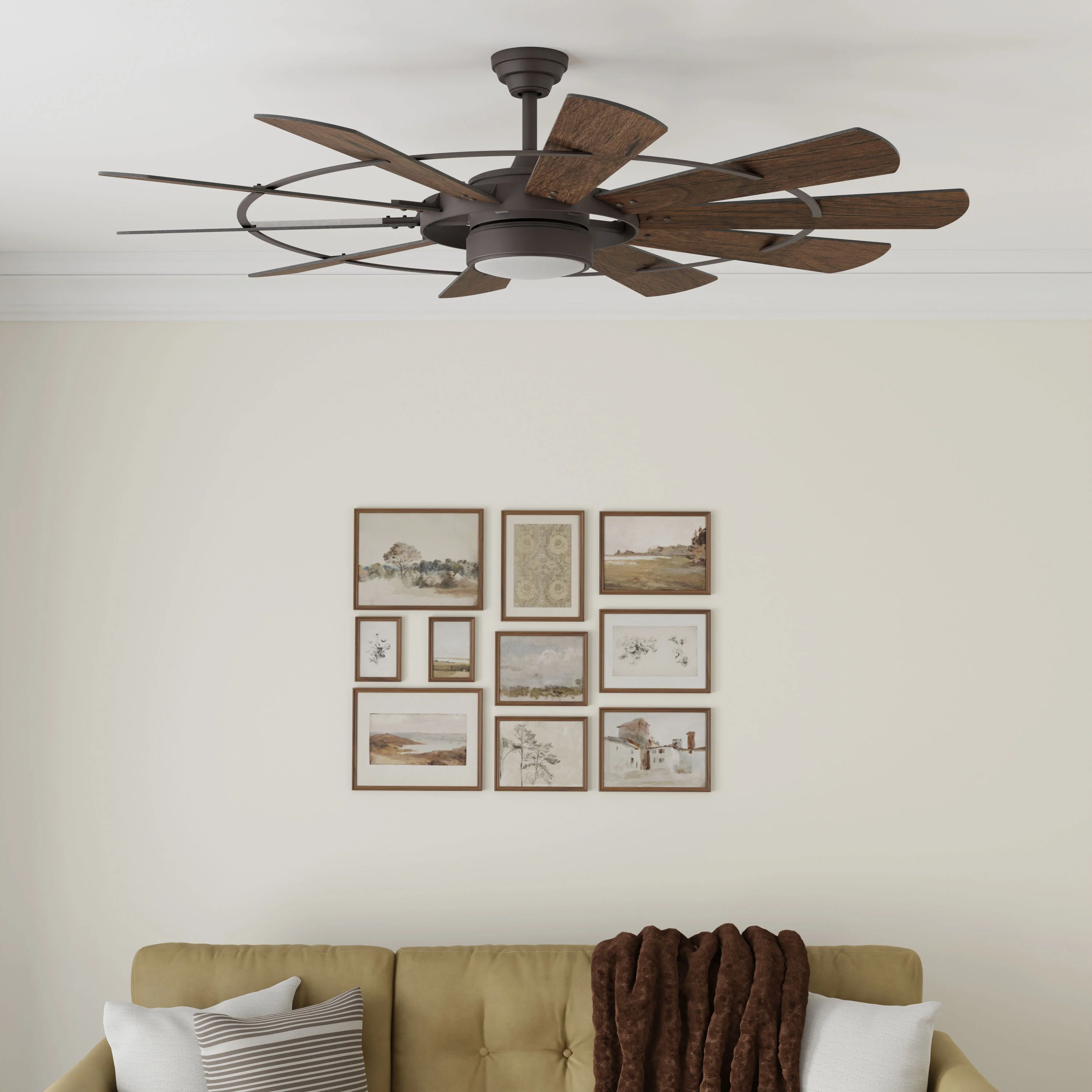 Harbor Breeze Henderson 60-in Bronze LED Indoor Ceiling Fan with Remote (10-Blade) - Image 12