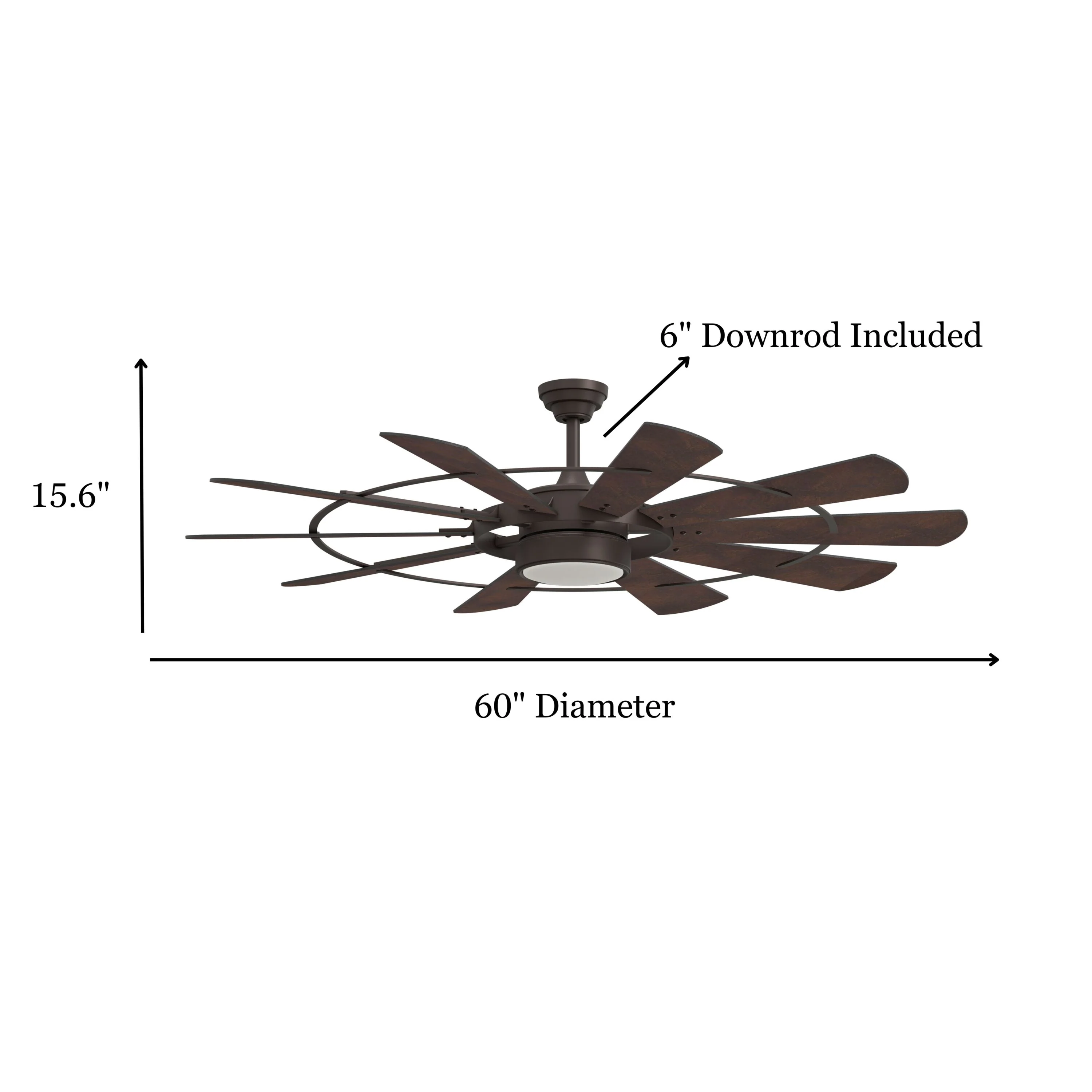 Harbor Breeze Henderson 60-in Bronze LED Indoor Ceiling Fan with Remote (10-Blade) - Image 9