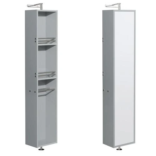 Wyndham Collection Amare 13.75-in W x 73-in H x 15-in D Dove Gray Bathroom Wall Cabinet
