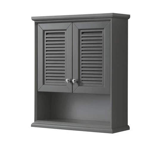 Wyndham Collection Tamara 25-in W x 30-in H x 9-in D Dark Gray Bathroom Wall Cabinet
