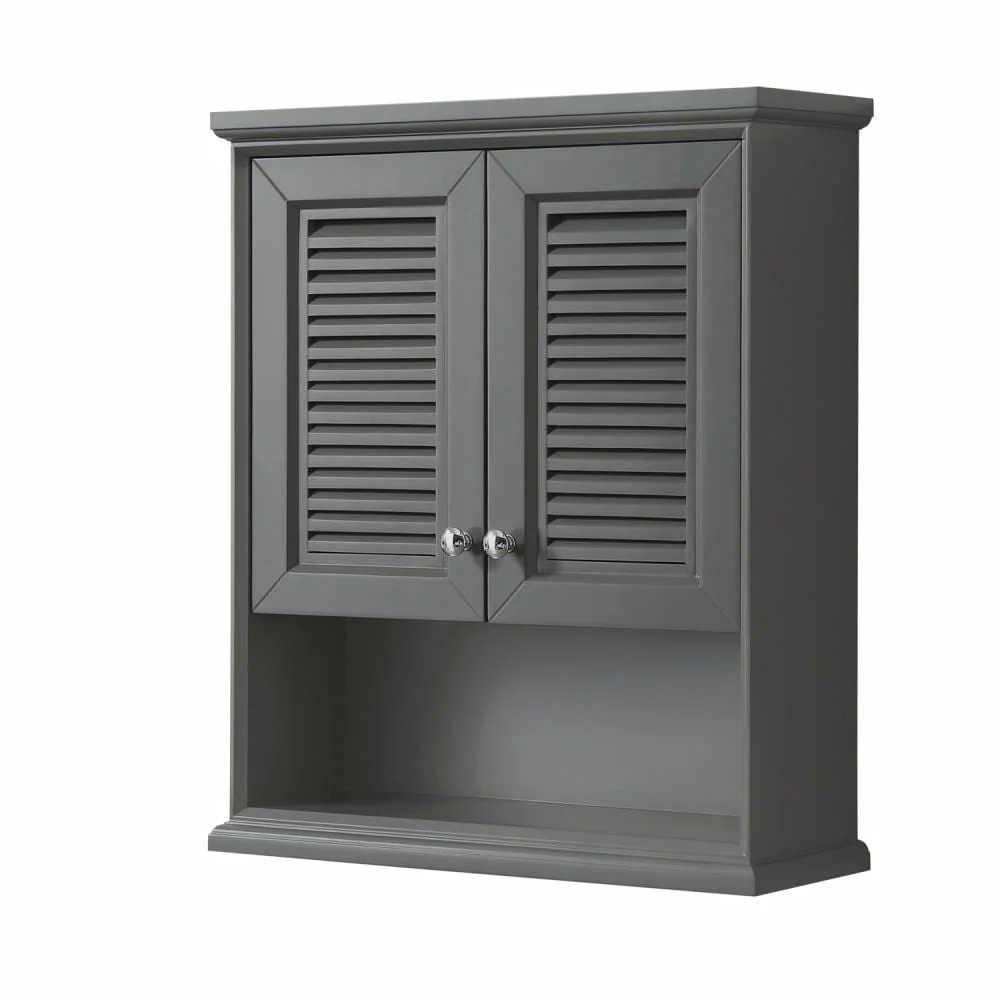 Wyndham Collection Tamara 25-in W x 30-in H x 9-in D Dark Gray Bathroom Wall Cabinet - Image 2