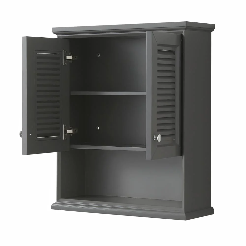 Wyndham Collection Tamara 25-in W x 30-in H x 9-in D Dark Gray Bathroom Wall Cabinet - Image 3