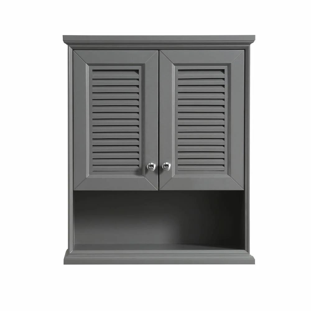 Wyndham Collection Tamara 25-in W x 30-in H x 9-in D Dark Gray Bathroom Wall Cabinet - Image 4