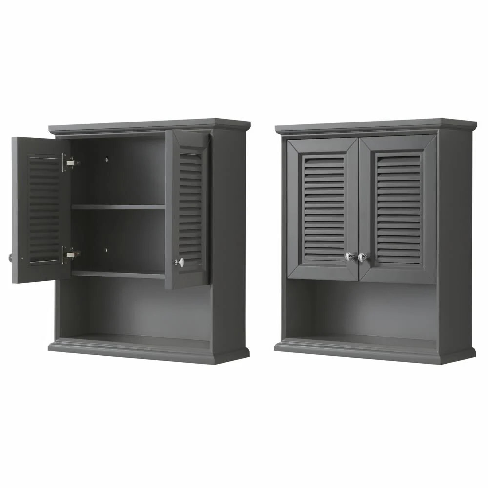 Wyndham Collection Tamara 25-in W x 30-in H x 9-in D Dark Gray Bathroom Wall Cabinet - Image 5