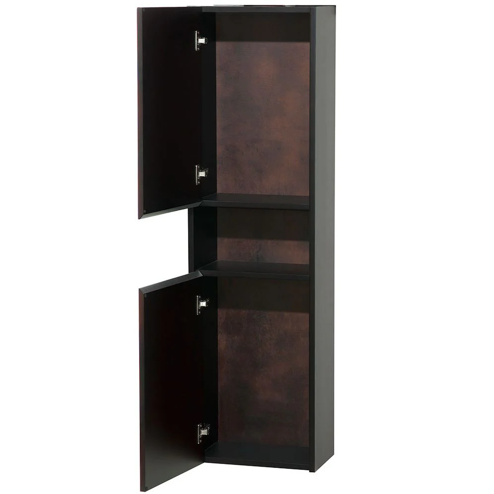 Wyndham Collection Diana 16.13-in W x 56.13-in H x 9.13-in D Espresso Bathroom Wall Cabinet - Image 3