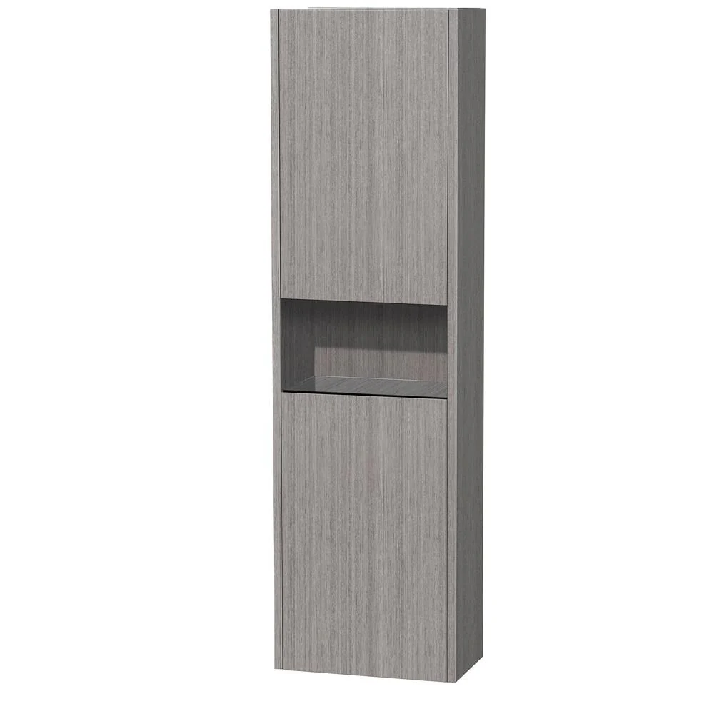 Wyndham Collection Diana 16.13-in W x 56.13-in H x 9.13-in D Gray Oak Bathroom Wall Cabinet - Image 2