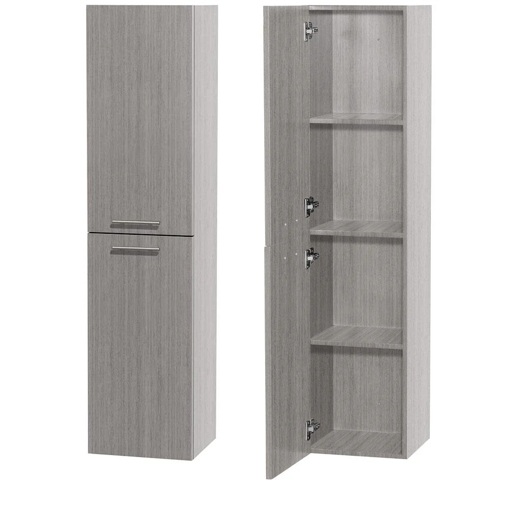 Wyndham Collection Bailey 13.5-in W x 56-in H x 12.25-in D Gray Oak Bathroom Wall Cabinet - Image 2