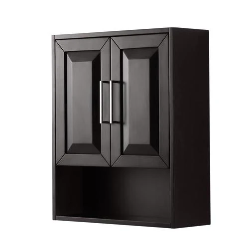 Wyndham Collection Daria 25 in. W x 30 in. H x 9 in. D Bathroom Wall Cabinet in Dark Espresso