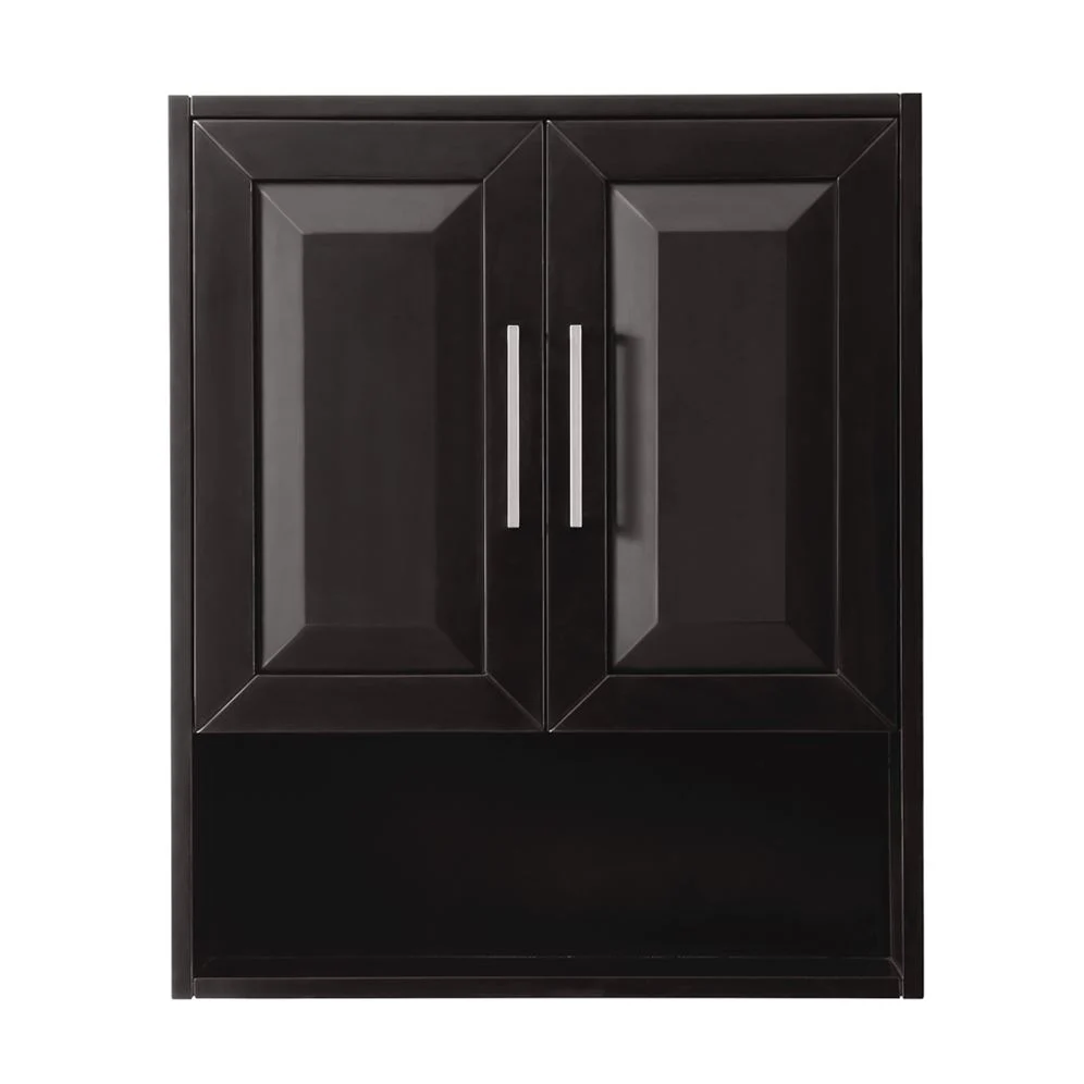 Wyndham Collection Daria 25 in. W x 30 in. H x 9 in. D Bathroom Wall Cabinet in Dark Espresso - Image 3