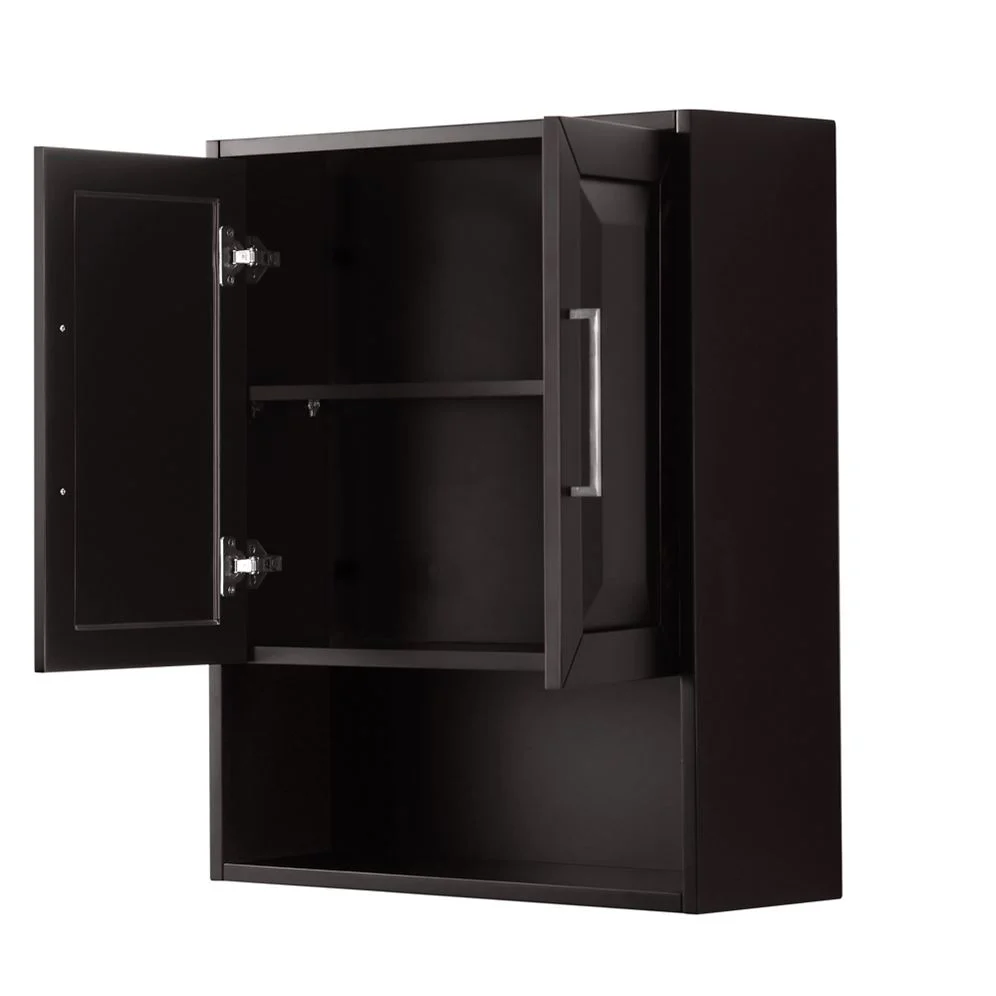 Wyndham Collection Daria 25 in. W x 30 in. H x 9 in. D Bathroom Wall Cabinet in Dark Espresso - Image 4