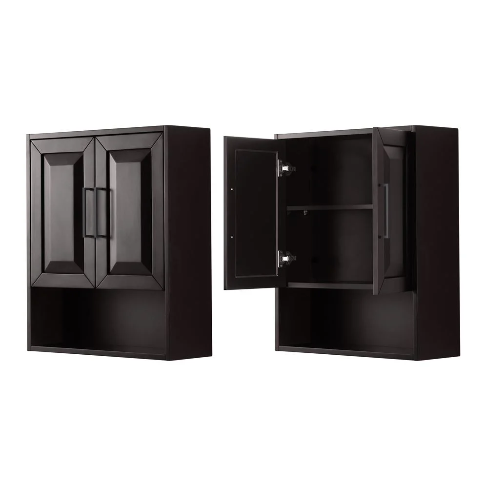 Wyndham Collection Daria 25 in. W x 30 in. H x 9 in. D Bathroom Wall Cabinet in Dark Espresso - Image 5