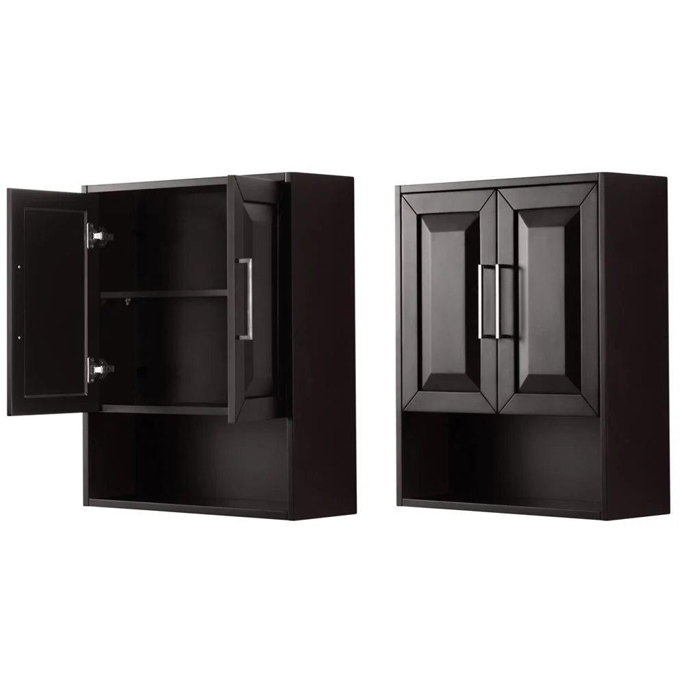 Wyndham Collection Daria 25 in. W x 30 in. H x 9 in. D Bathroom Wall Cabinet in Dark Espresso - Image 6