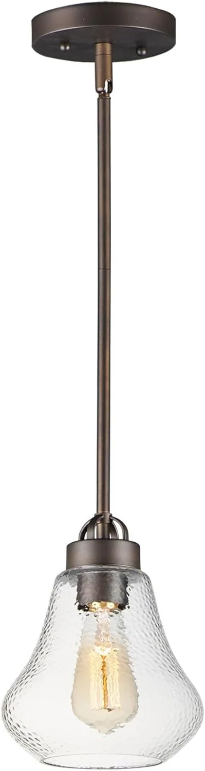 Maxim Lighting Dianne Oil Rubbed Bronze Transitional Textured Glass Teardrop Pendant Light