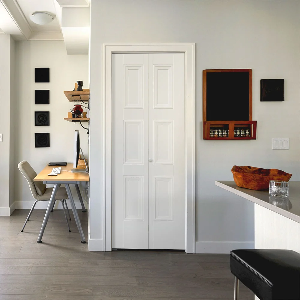 Masonite Livingston 24-in x 80-in Primed 3-Panel Square Molded Composite Bifold Door, Hollow Core (Hardware Included) - Image 2