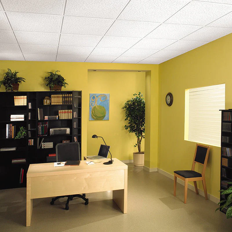 Armstrong Ceilings Random Textured 24 in. x 24 in. Fissured Drop Acoustic Ceiling Panels, 15/16 in. Grid, Contractor 4-Pack - White - Image 6