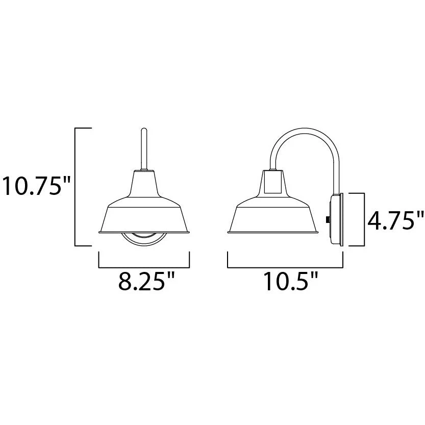 Maxim Lighting Pier M 13.25-in H Weathered Zinc Dark Sky Medium Base (E-26) Outdoor Wall Light - Image 2