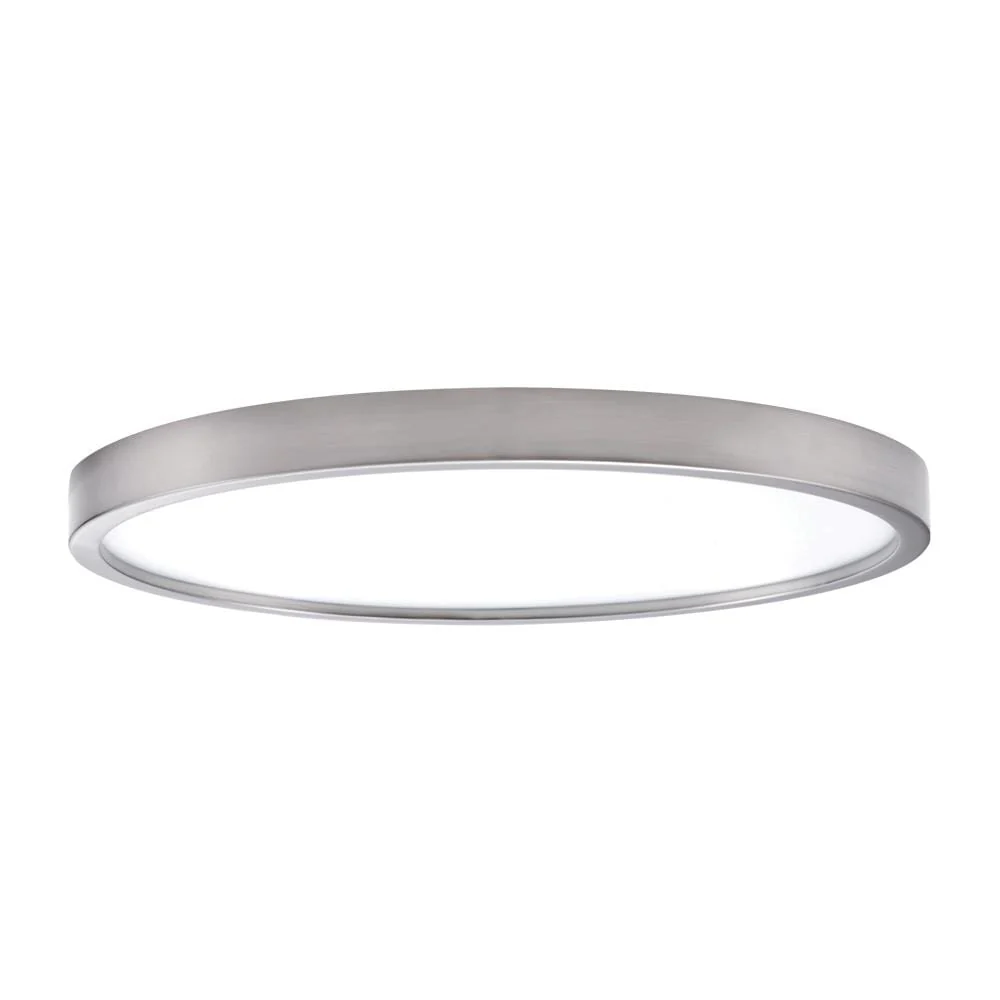 Project Source Adjustable Color Temperature 13-in Brushed Nickel LED Flush Mount Light - Image 5
