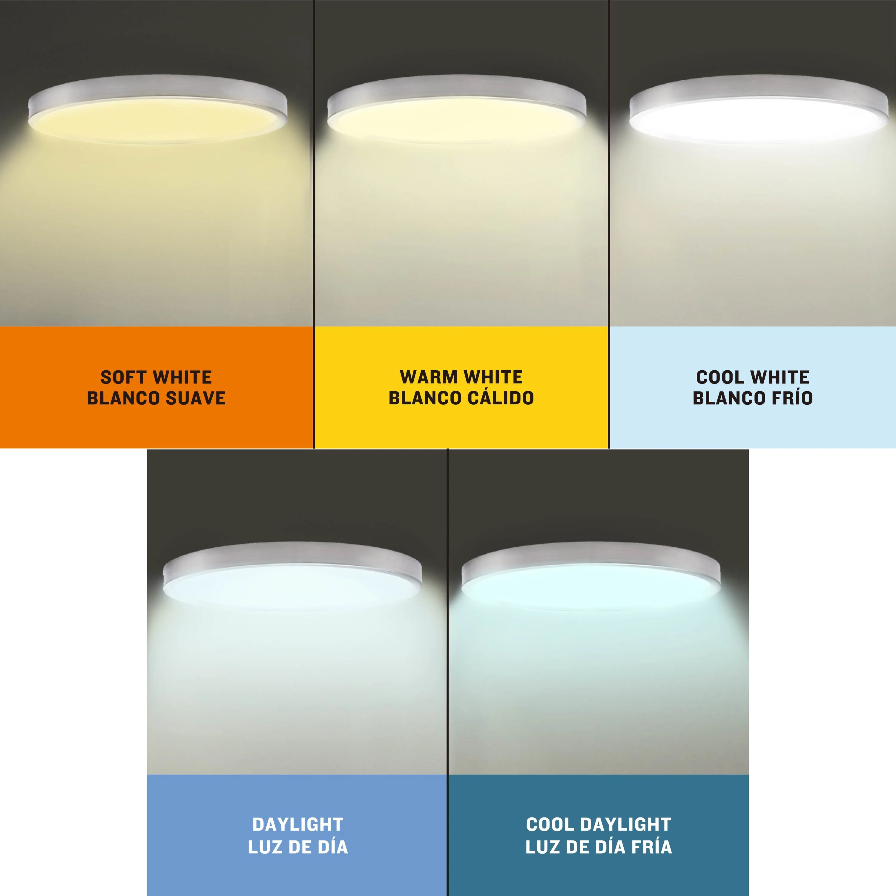 Project Source Adjustable Color Temperature 13-in Brushed Nickel LED Flush Mount Light - Image 6