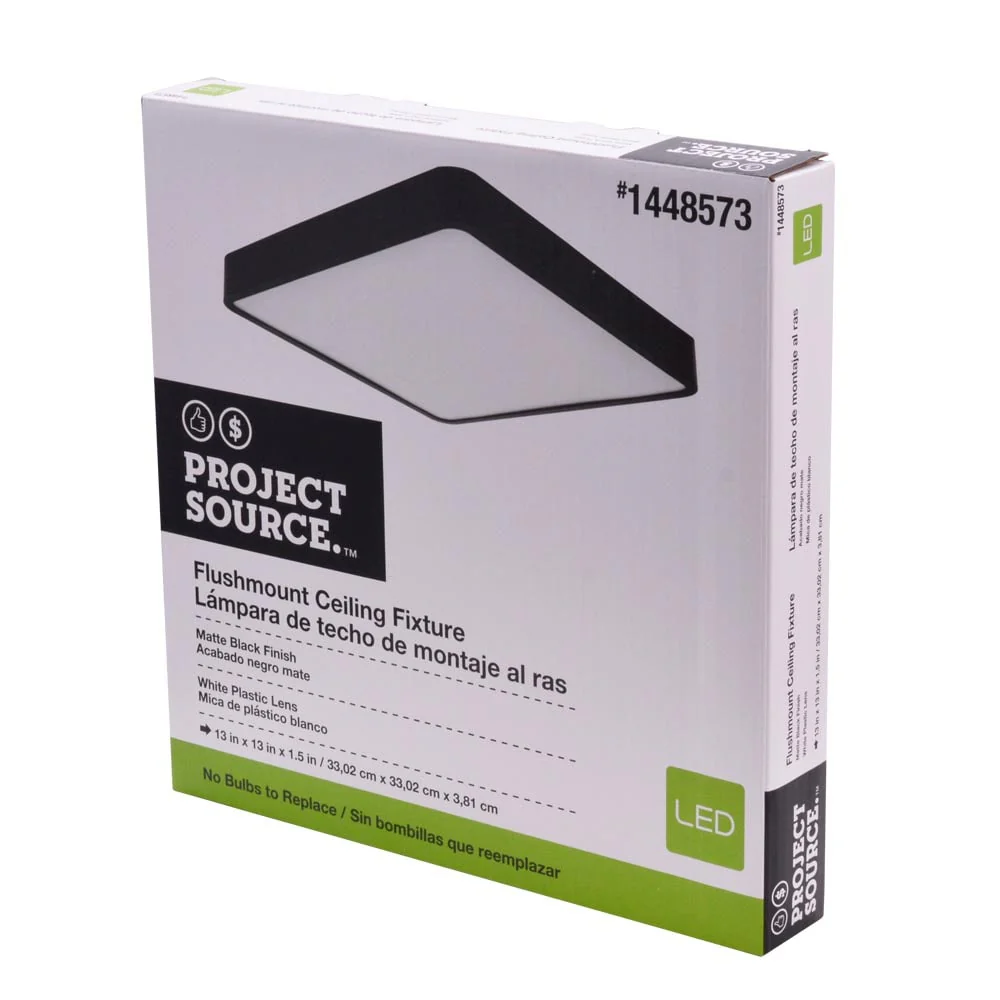 Project Source 13-in Black Integrated LED Flush Mount Ceiling Light, ENERGY STAR, 3000K - Image 8