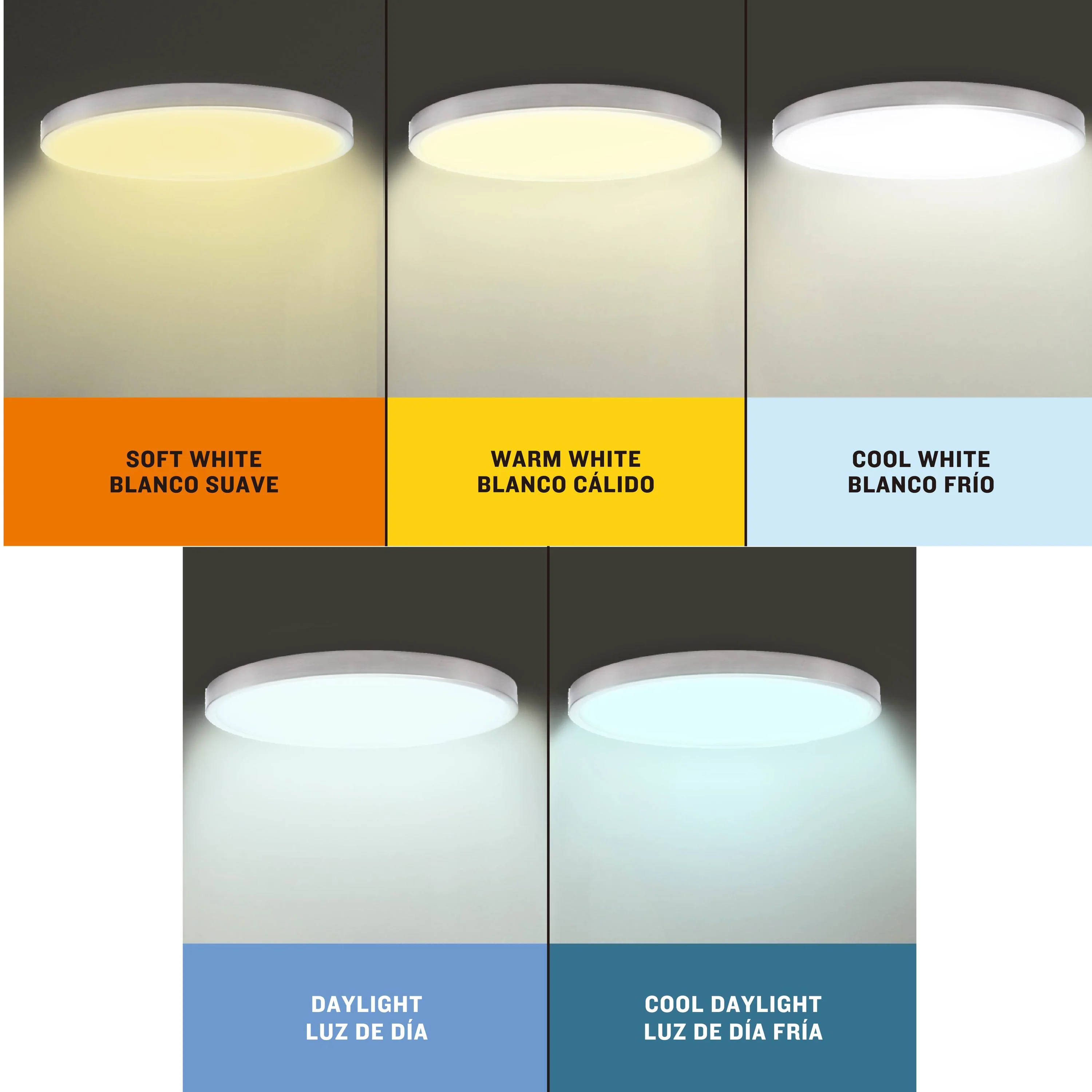 Project Source Adjustable Color Temperature 15-in Brushed Nickel Integrated LED Flush Mount Light - Image 7