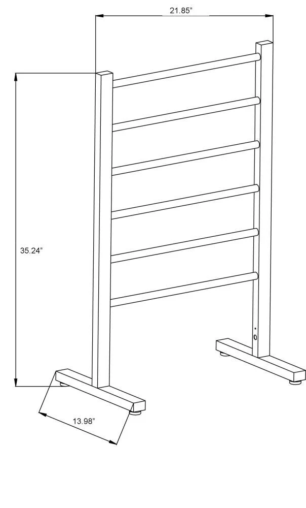 ANZZI Riposte Series 6-Bar Polished Chrome Plug-In Freestanding Towel Warmer, 21.85 x 13.98 x 35.24 in - Image 9