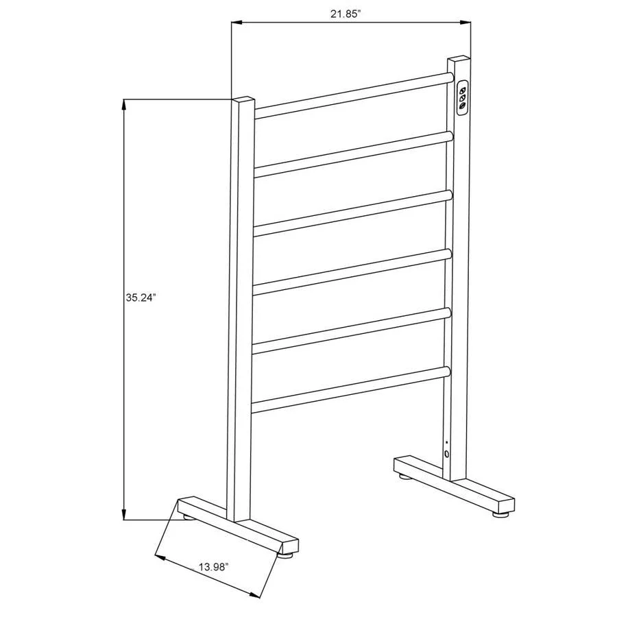 ANZZI Polished Chrome Plug-In Freestanding Towel Warmer, 21.85 x 13.98 x 35.24 in, Kiln Series 6-Bar