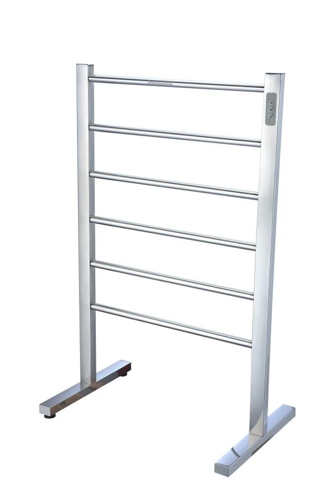ANZZI Polished Chrome Plug-In Freestanding Towel Warmer, 21.85 x 13.98 x 35.24 in, Kiln Series 6-Bar - Image 11