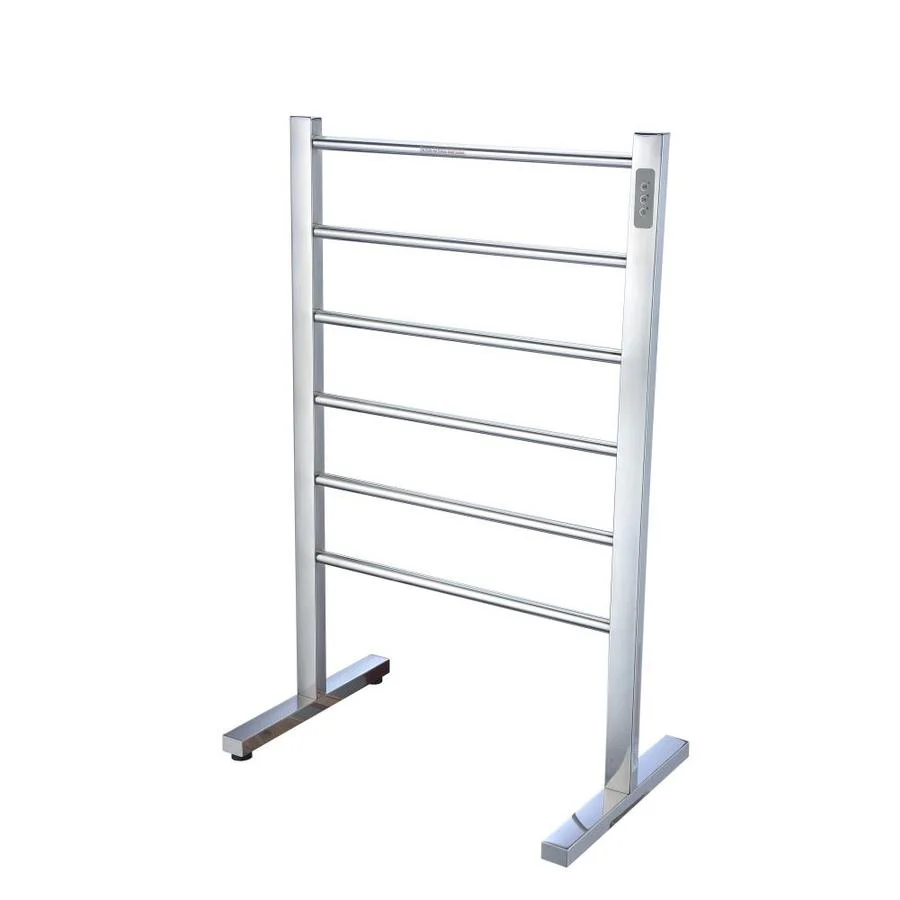 ANZZI Polished Chrome Plug-In Freestanding Towel Warmer, 21.85 x 13.98 x 35.24 in, Kiln Series 6-Bar - Image 2