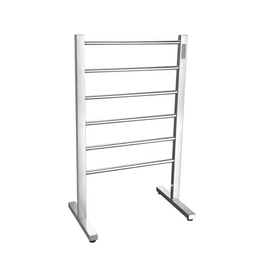 ANZZI Polished Chrome Plug-In Freestanding Towel Warmer, 21.85 x 13.98 x 35.24 in, Kiln Series 6-Bar - Image 8