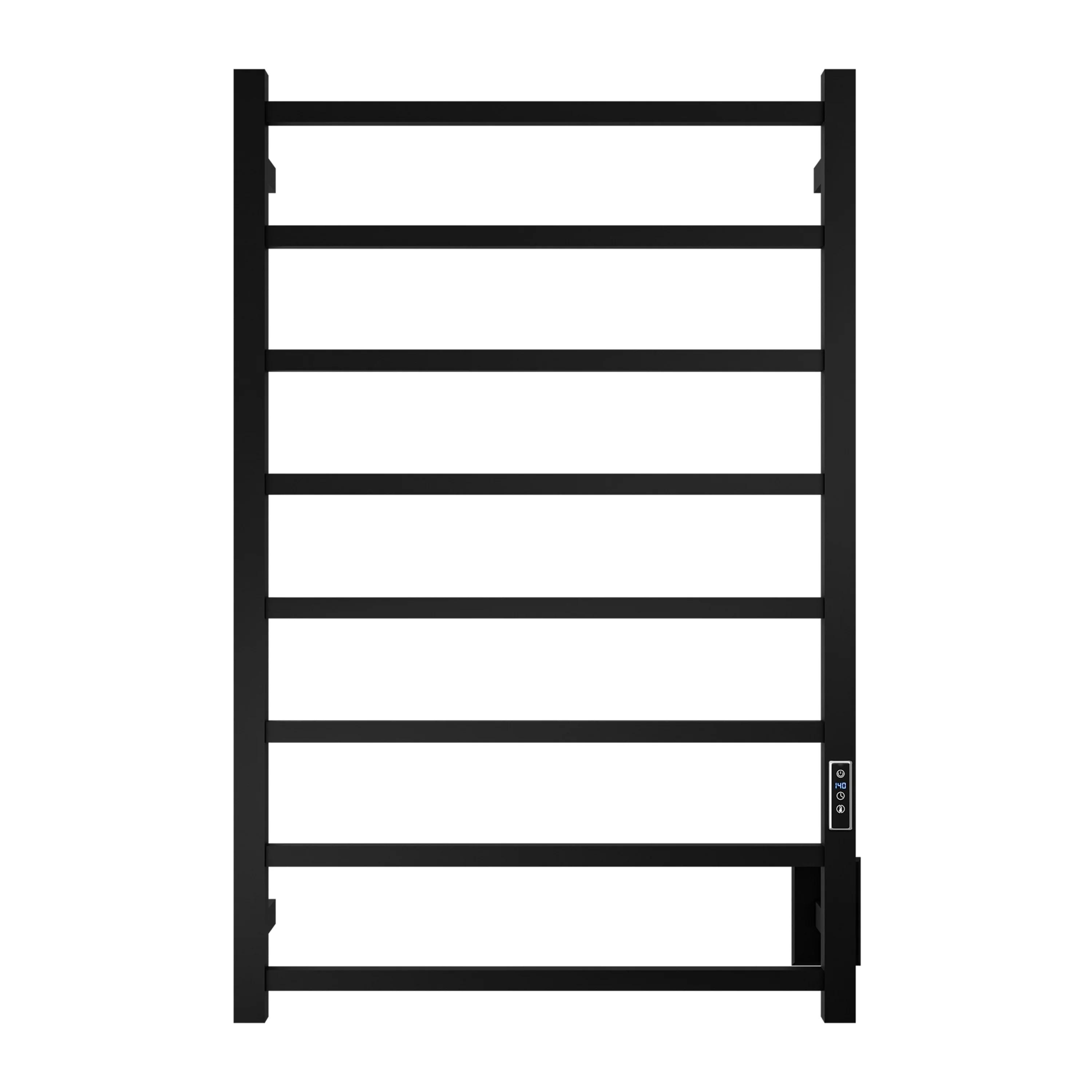 ANZZI Bell 8-Bar Matte Black Plug-In Wall Mounted Towel Warmer, 23.6 in W x 36.25 in H - Image 3