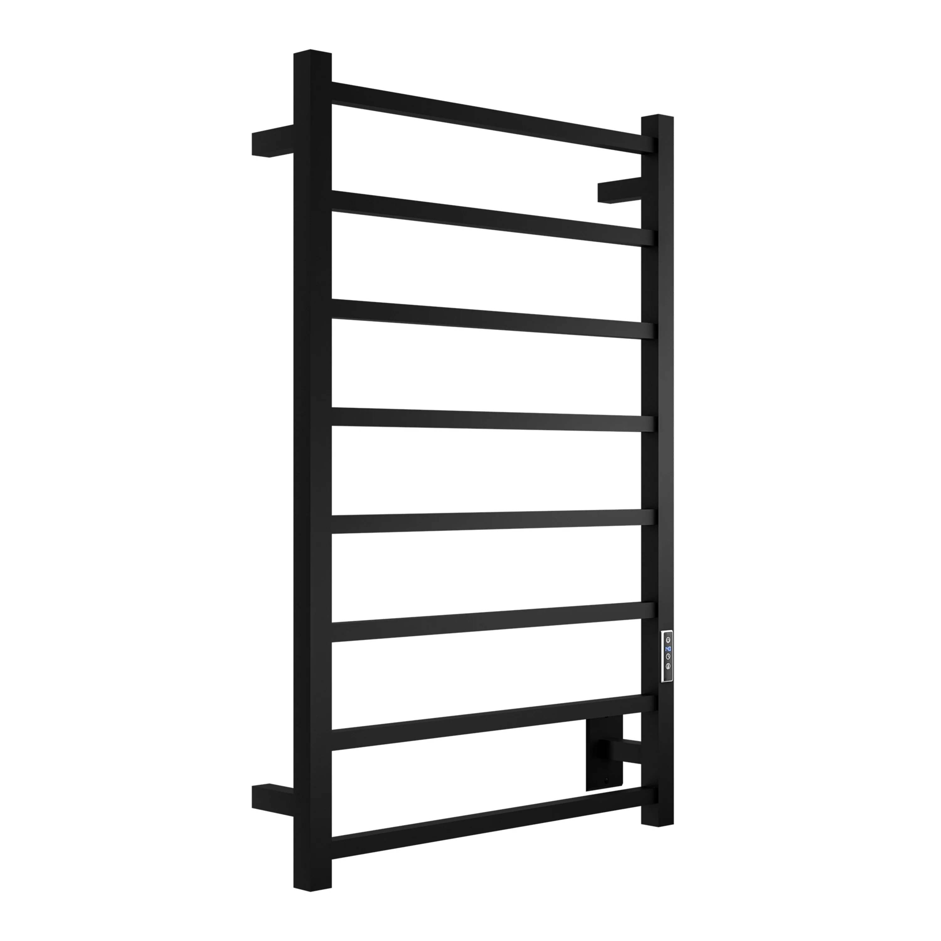 ANZZI Bell 8-Bar Matte Black Plug-In Wall Mounted Towel Warmer, 23.6 in W x 36.25 in H - Image 4