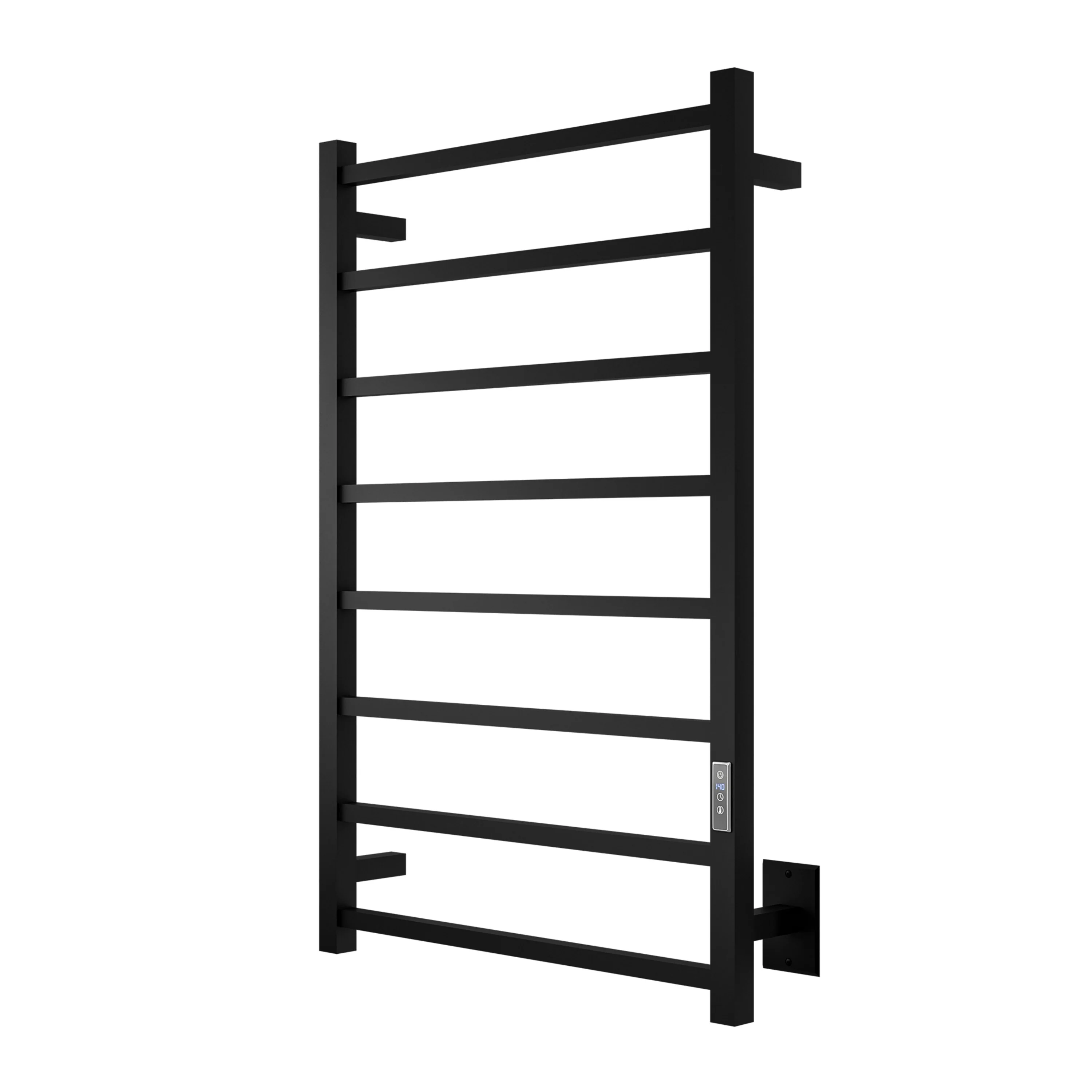 ANZZI Bell 8-Bar Matte Black Plug-In Wall Mounted Towel Warmer, 23.6 in W x 36.25 in H - Image 5