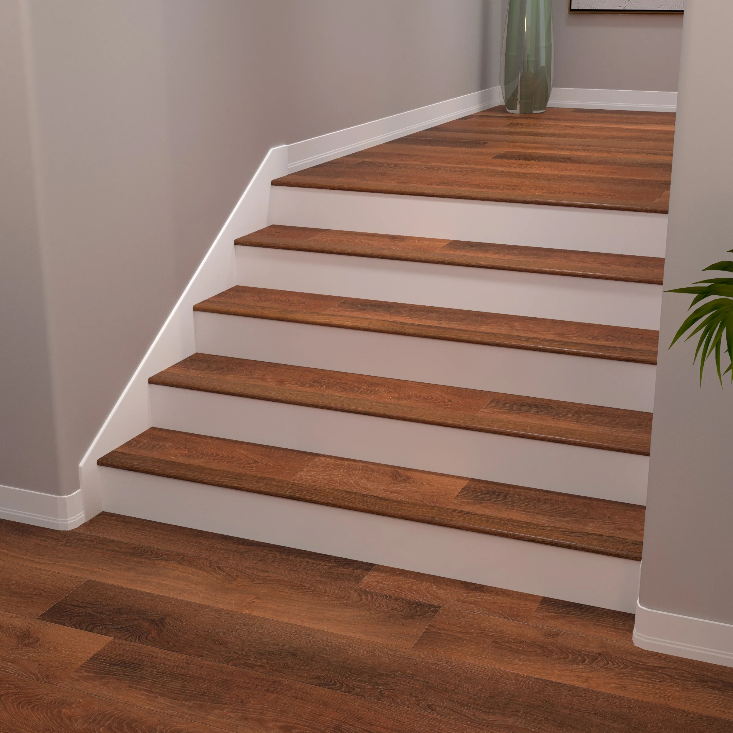 Cali Bamboo Vinyl Pro Classic 2.07-in x 72.83-in Saddlewood Prefinished Stair Nosing - Image 2