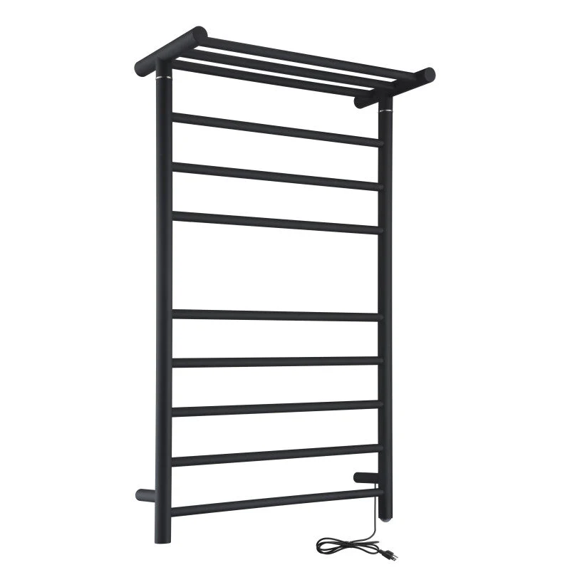 ANZZI Eve 8-Bar Matte Black Plug-In Wall Mounted Electric Towel Warmer with Top Shelf, 23.62 x 9.53 x 39.09 in - Image 3