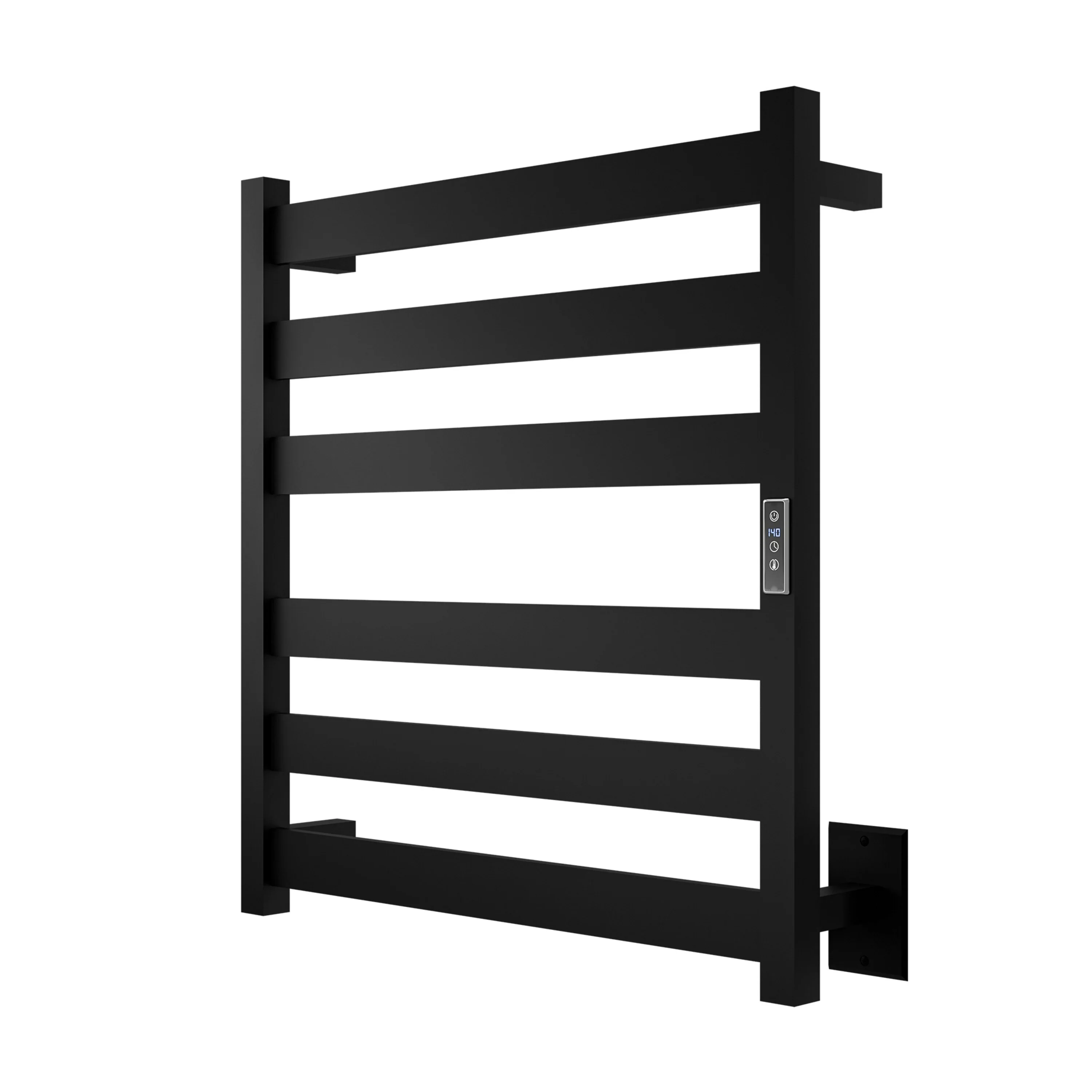 ANZZI Note 6-Bar Matte Black Plug-In Wall Mounted Towel Warmer, 23.675 in W x 4.125 in D x 25.2 in H - Image 5