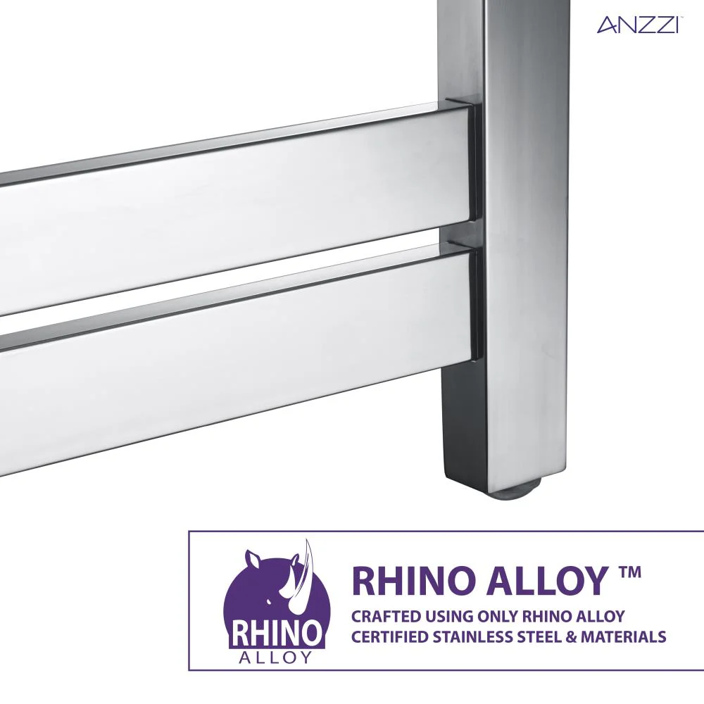 ANZZI Polished Chrome Plug-In Wall-Mount Towel Warmer, 20.47 x 4.134 x 34.25 in - Image 6