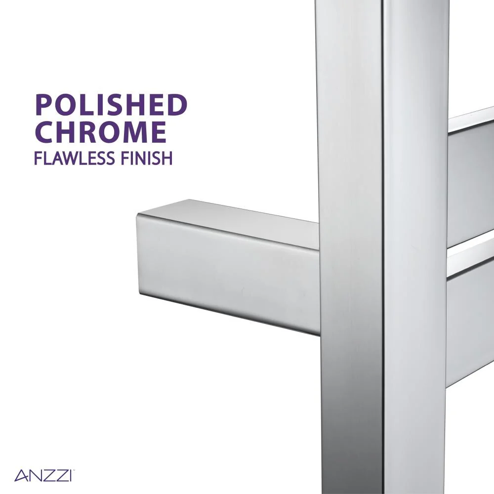 ANZZI Polished Chrome Plug-In Wall-Mount Towel Warmer, 20.47 x 4.134 x 34.25 in - Image 7