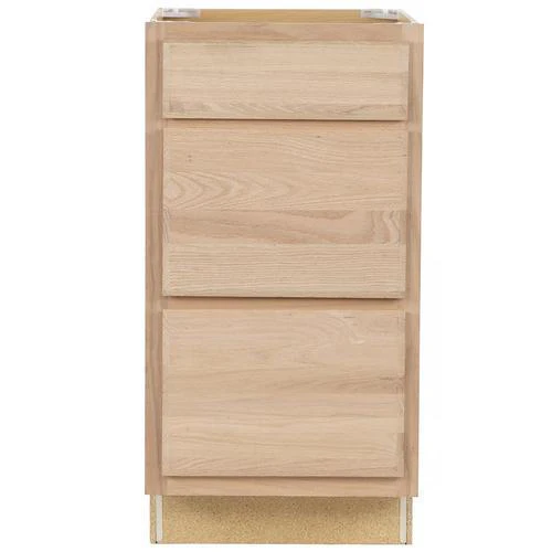 Project Source Ready to Finish 18-in W x 35-in H x 21-in D 3-Drawer Freestanding Cabinet Bank, Natural Rustic Oak - Image 10