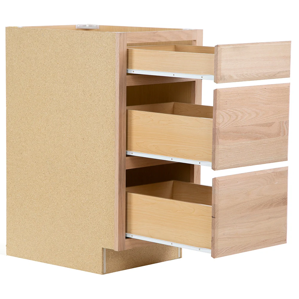 Project Source Ready to Finish 18-in W x 35-in H x 21-in D 3-Drawer Freestanding Cabinet Bank, Natural Rustic Oak - Image 14